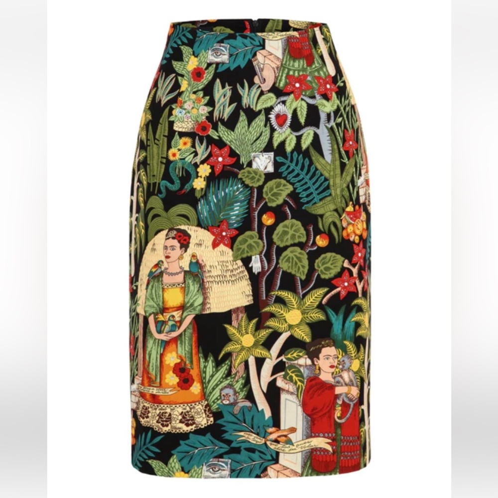 Marianna Derí Frida Kahlo pencil skirt Sz S